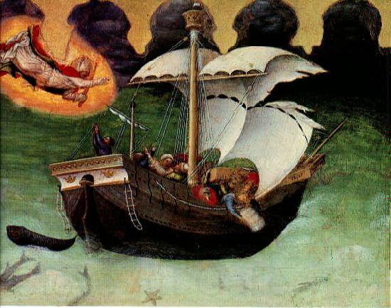 GELDER, Aert de Quaratesi Altarpiece: St. Nicholas saves a storm-tossed ship gfh Norge oil painting art